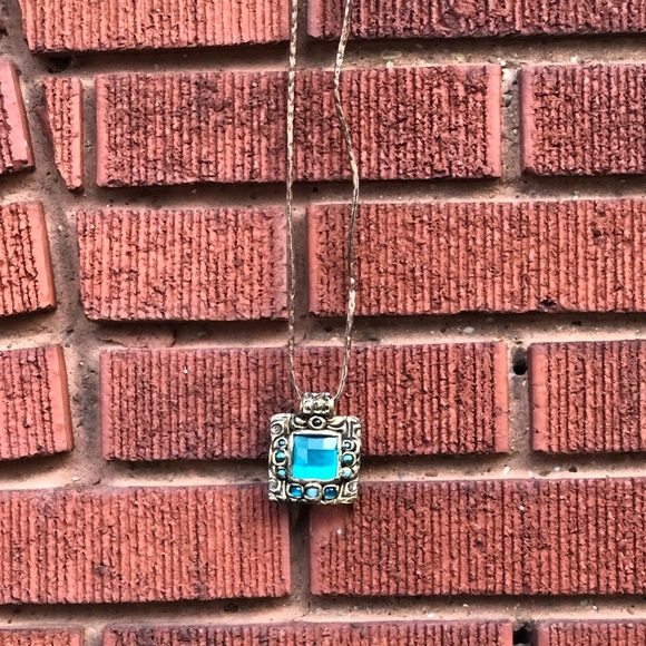 Teal Victorian Square Pendant Medieval Inspired. Artisans Made And Signed - Picture 5 of 12